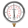 Winters Compound Gauge, -30 to 0 to 15 psi, 1/4 in MNPT, Black P3S6001
