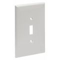 Zoro Select Wall Switch Jumbo Face Plate, Number of Gangs: 1 High Impact Plastic, Smooth Finish, White 62054
