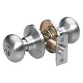 Master Lock Knob Lockset, Biscuit Style, Satin Nickel BC0115KA4S