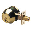 Master Lock Deadbolt, Polished Brass, Single Cylinder DS0603KA