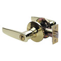 Master Lock Lever Lockset, Polished Brss, Strght Style SLL0303BOX