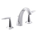 Kohler Dual Handle 8" Mount, Gooseneck Bathroom Faucet, Polished chrome K-45102-4-CP