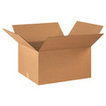 Zoro Select Corrugated Boxes, 22" x 18" x 12", Kraft, 15/Bundle 493T90