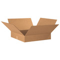 Zoro Select Flat Corrugated Boxes, 20" x 20" x 4", Kraft, 10/Bundle 493T44