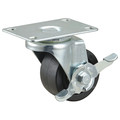 Zoro Select Standard Plate Caster, Swivel, 175 lb. 493W79