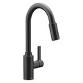 Genta Manual, Single Hole Mount, Residential / Commercial 1 or 3 Hole Gooseneck Kitchen Faucet 7882BL