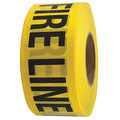 Zoro Select Barricade Tape, Fire Line Do Not Cross, 3 in Wide x 1000 ft Long, Polyethylene, 1.6 mil Thickness 4ACD5