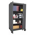 Sandusky Lee Solid Door Storage Cabinet, 36 in W, 66 in H, 24 in D, Dark Gray TA3R362460-02