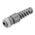 Hubbell Wiring Device-Kellems Liquid Tight Connector, 1/2in, Spiral, Gray HJ1042G