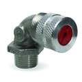 Hubbell Wiring Device-Kellems Liquid Tight Connector, 1/2in., 90 deg, Red NHC1021