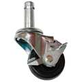 Zoro Select Swvel Stem Caster w/Brak, Rubbr, 3 in, 200 lb 5GPL8