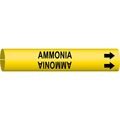 Brady Pipe Marker, Ammonia, Yel, 3/4 to 1-3/8 In 4005-A