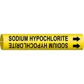 Brady Pipe Marker, Sodium Hypochlorite, Yellow, 4124-B 4124-B