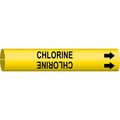 Brady Pipe Marker, Chlorine, Yellow, 4 to 6 In 4025-D