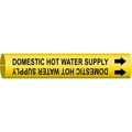 Brady Pipe Marker, Domestic Hot Water Supply, Y, 4053-C 4053-C