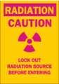 Brady Radiation Sign, 14 in Height, 10 in Width, Aluminum, Rectangle, English 42869