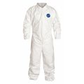 Dupont Collared Disposable Coveralls, White, Tyvek(R) 400, Zipper TY125SWH7X0025VP