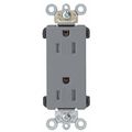 Leviton Receptacle, 15 A Amps, 125VAC, Decorator Duplex Outlet, 5-15R, Gray TDR15-GY