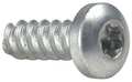 Tamper-Pruf Screws Thread Forming Screw, #8 x 1/2 in, Zinc Plated Steel Pan Head Torx Drive, 100 PK 461400