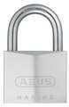 Abus Padlock, Keyed Alike, Standard Shackle, Rectangular Brass Body, Stainless Steel Shackle 75168