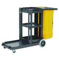Tough Guy Janitor Cart, Black, Polypropylene 5JKY3