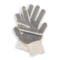 Condor PVC Dotted Knit Gloves, Task & Chore, Cotton, Beige/Black, 2XL, 1 Pair 4NML3