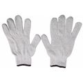 Condor String Knit Gloves, Heavyweight, Polyester/Cotton, White, Large 5JK52