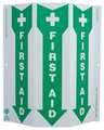 Zing First Aid Sign, 12 in Height, 9 in Width, Plastic, Horizontal Rectangle, English 4056G