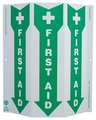 Zing First Aid Sign, 12" Height, 9" Width, Plastic, English 4056G