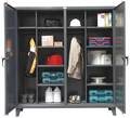 Strong Hold 12 ga. ga. Steel Storage Cabinet, 72 in W, 78 in H, Stationary 66-DSW-2410