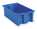 Akro-Mils Stack & Nest Container, Blue, Industrial Grade Polymer, 19 1/2 in L, 13 1/2 in W, 8 in H 35200BLUE
