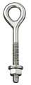 Zoro Select Routing Eye Bolt Without Shoulder, #10-24, 2 in Shank, 13/32 in ID, 316 Stainless Steel, Plain 5LAD3