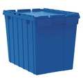 Akro-Mils 17 gal Container with Attached Lid, Blue, Plastic, Steel Hinge 39170BLUE