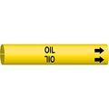 Brady Pipe Marker, Oil, Yellow, 2-1/2 to 3-7/8 In 4103-C