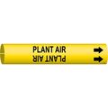Brady Pipe Marker, Plant Air, Y, 2-1/2 to3-7/8 In 4108-C