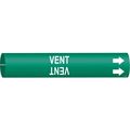 Brady Pipe Marker, Vent, Green, 2-1/2 to 3-7/8 In 4150-C