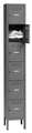 Tennsco Box Locker, 12 in W, 18 in D, 78 in H, (1) Wide, (6) Openings, Gray BK6-121812-1MG