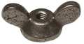 Zoro Select Wing Nut, 1/4"-20, Steel, Black Oxide, 0.688 in Ht, 1-5/8 in Max Wing Span, 10 PK 0-CD-709AS7-