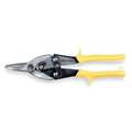 Westward Metal Cutting Snip, Straight, 9-3/4 in Length, 1-1/4 in Cutting Length, Steel, Soft Grip Handle 5MX59