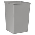 Rubbermaid Commercial 35 gal Square Trash Can, Gray, 19 1/2 in Dia, Open Top, LLDPE FG395800GRAY