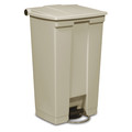 Rubbermaid Commercial 23 gal Rectangular Trash Can, Beige, 19 3/4 in Dia, Step-On, HDPE Base/Polypropylene Lid FG614600BEIG