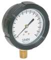 Span Pressure Gauge, 0 to 60 Bar, 1/4 in MNPT, Plastic, Black LFS-210-60 BAR-G