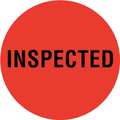 Tapecase Circle Inventory Control Label, Inspected, Red, Pk1000 16U933