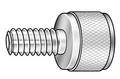 Zoro Select Thumb Screw, 1/4"-20 Thread Size, Round, Black Oxide Steel, 1/2 in Head Ht, 3/4 in Lg Z2126