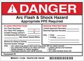 Brady Permanent Adhesive Label, 5 in Height, 7 in Width, Vinyl, Horizontal Rectangle, English 121086
