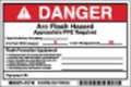 Brady Arc Flash Protection Label, 4 In. H, PK5 121102