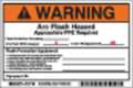 Brady Arc Flash Protection Label, 4 In. H, PK5, 121103 121103