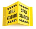 Brady Spill Station Sign, 8" Height, 15" Width, Acrylic, Rectangle, English V2SS24A