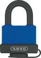 Abus Padlock, Master Keyed, Standard Shackle, Rectangular Brass Body, Stainless Steel Shackle, 7/8 in W 70IB/50 MK KD