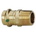 Viega Straight Bronze Adapter, Press-Fit x MNPT, 3/4 in Tube Size, 3/4 in Pipe Size 79230